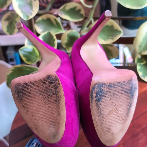 STEVE MADDEN fuchsia suede high heels 7.5 M- Worn only once - Picture 7 of 7